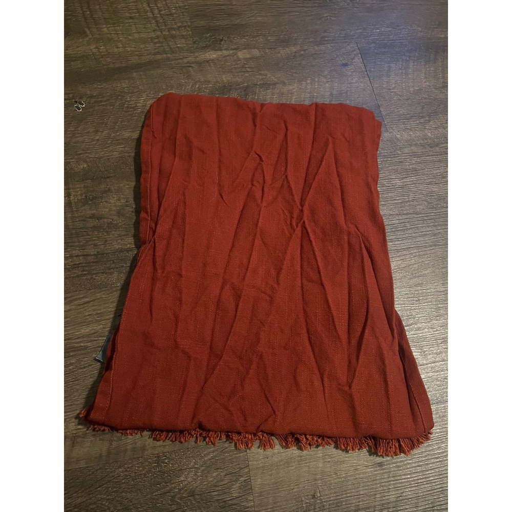Vintage Heritage Womens Scarf Fringed Hem Rust Red OS